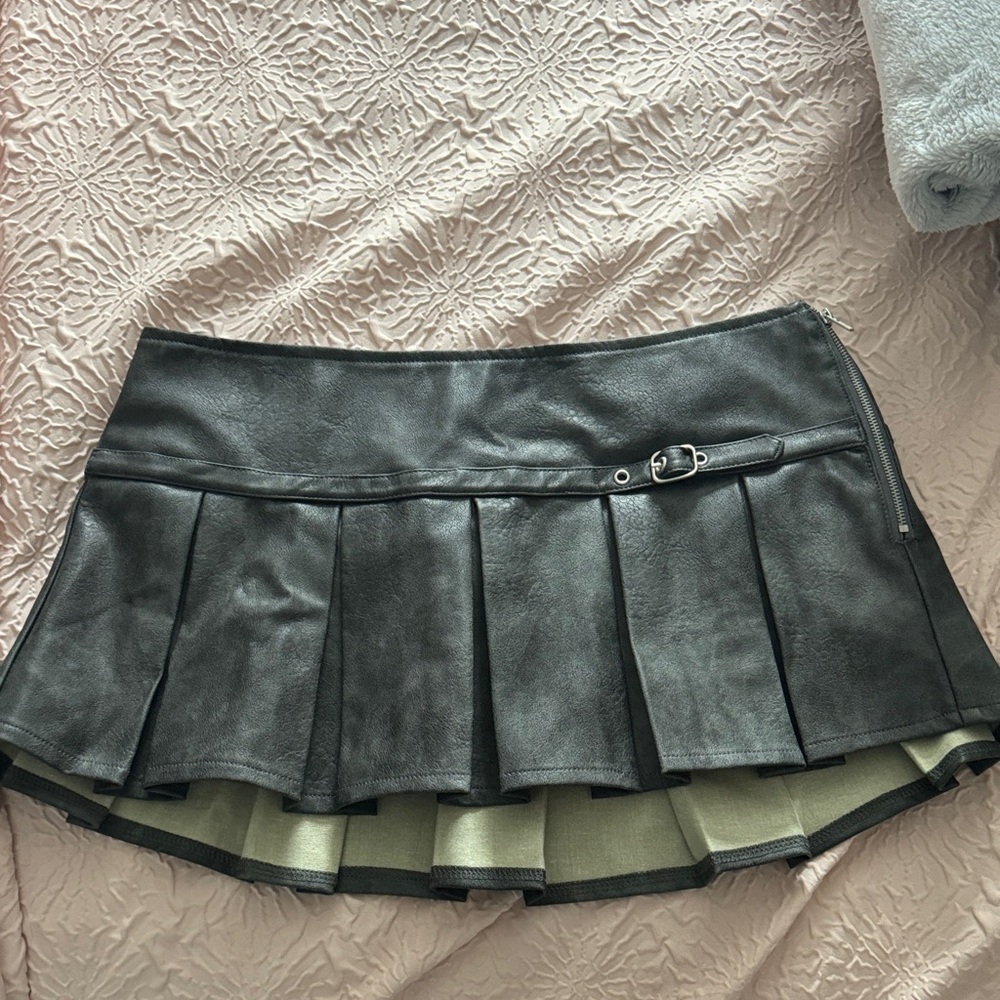 Edikted Black Faux Leather Mini Skirt